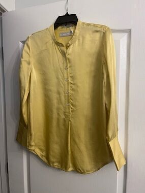Everlane Soft Yellow Textured Button-Up Blouse